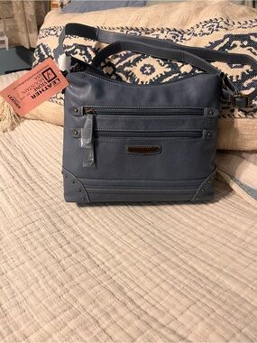 Stone Mountain leather Blue purse Crossbody Bag